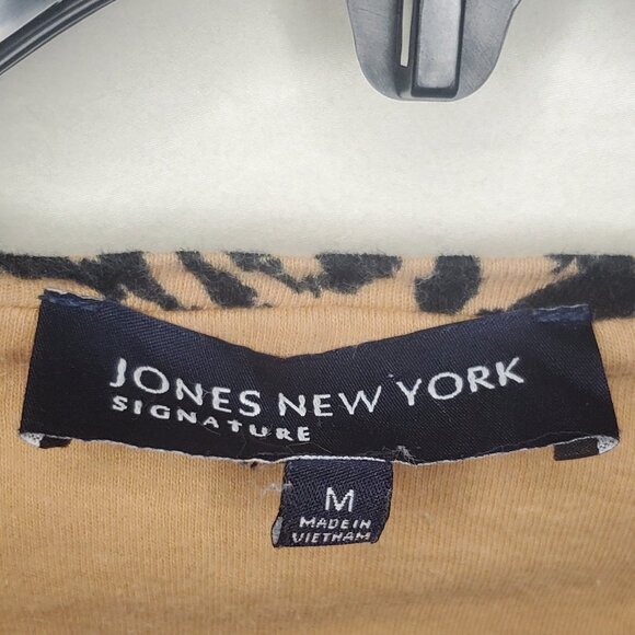 Pre-Loved Tan and Black Women’s Jones New York Long Sleeve Shirt Size Medium - Picture 3 of 9